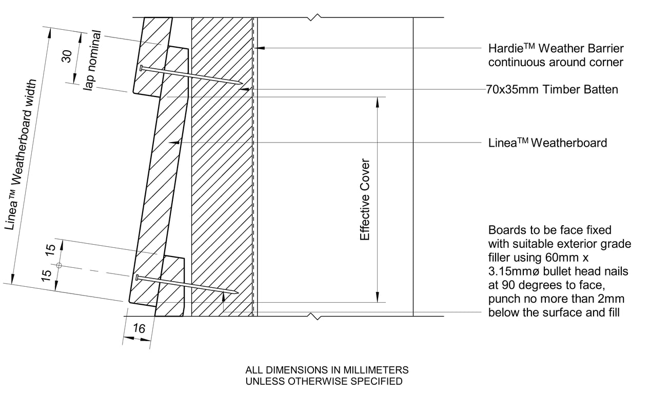 Navigate to LINEA Steel CFTB Face Fixing Option