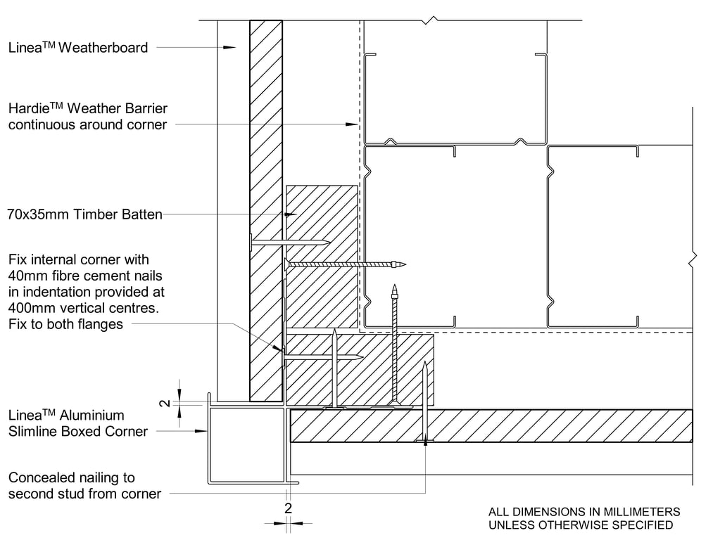 Navigate to LINEA Steel CFTB Slimline Box External Corner