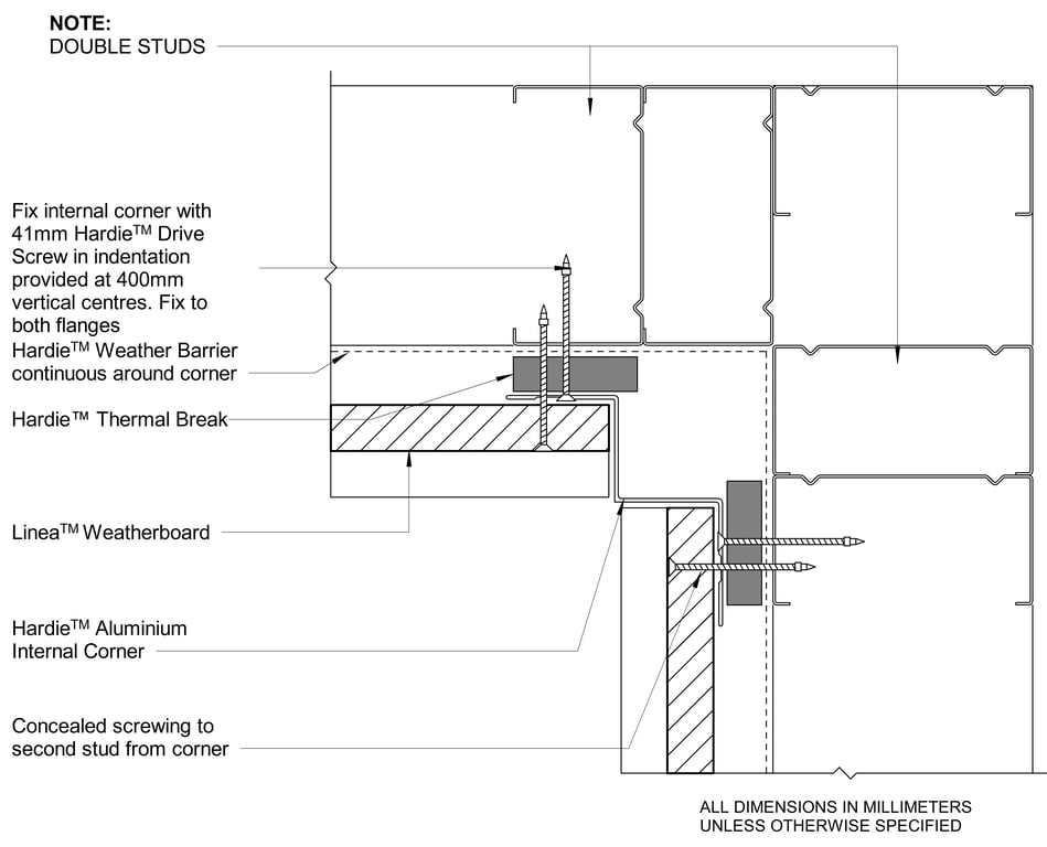 Navigate to LINEA Steel DF Aluminium Internal Corner