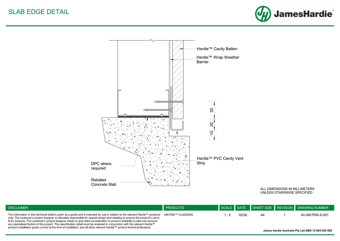 AU-MATRIX-S-001 - SLAB EDGE DETAIL