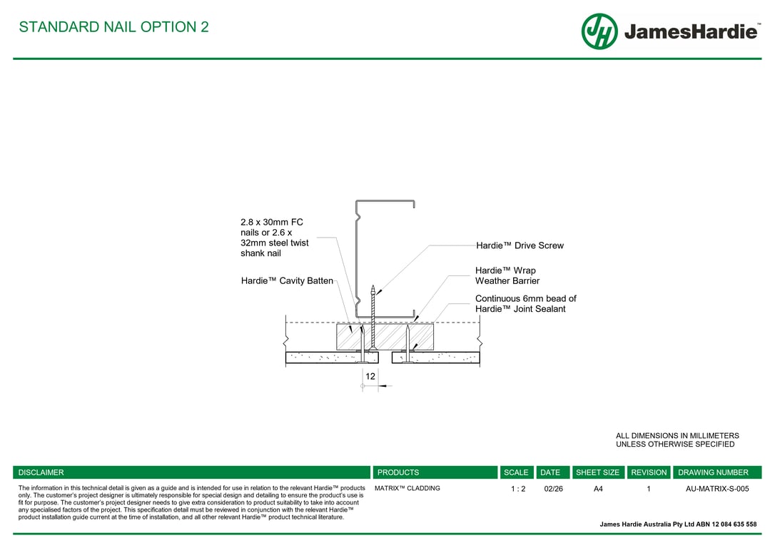 Navigate to AU-MATRIX-S-005 - STANDARD NAIL OPTION 2