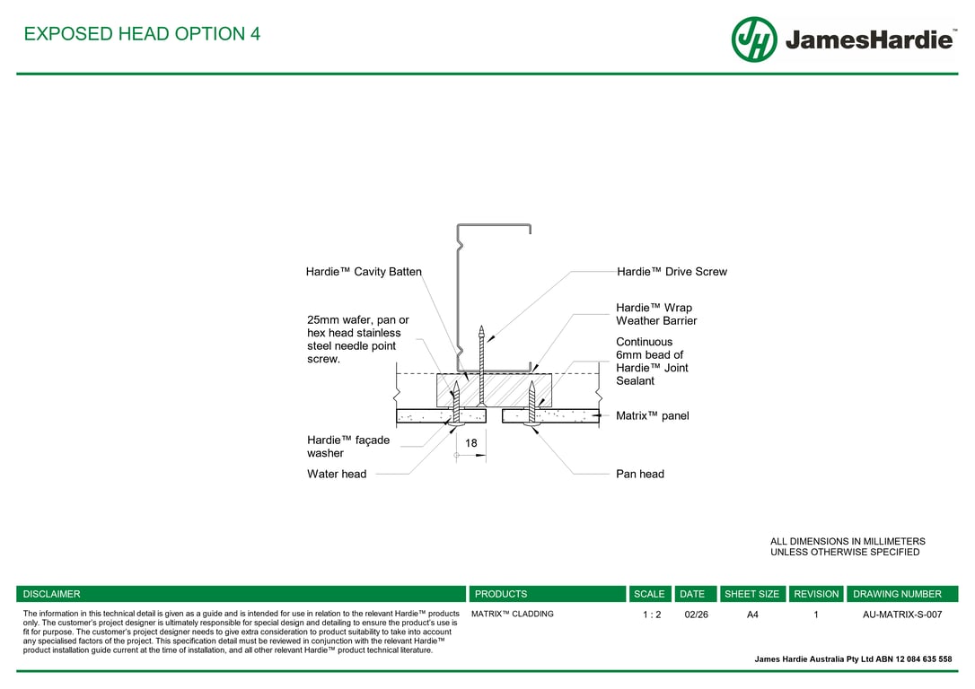 Navigate to AU-MATRIX-S-007 - EXPOSED HEAD OPTION 4