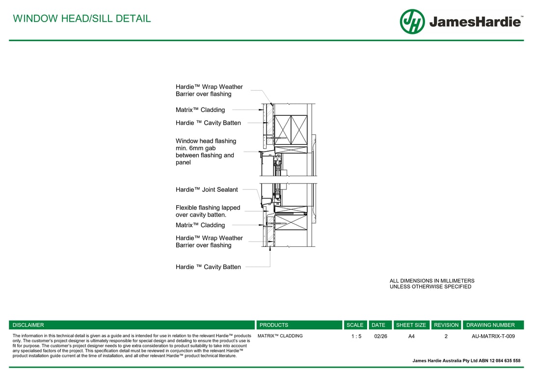 Navigate to AU-MATRIX-T-009 - WINDOW HEAD-SILL DETAIL