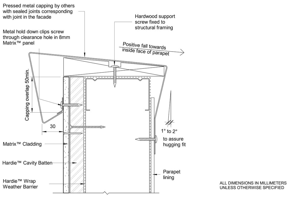 Navigate to MATRIX Steel Parapet Capping Detail