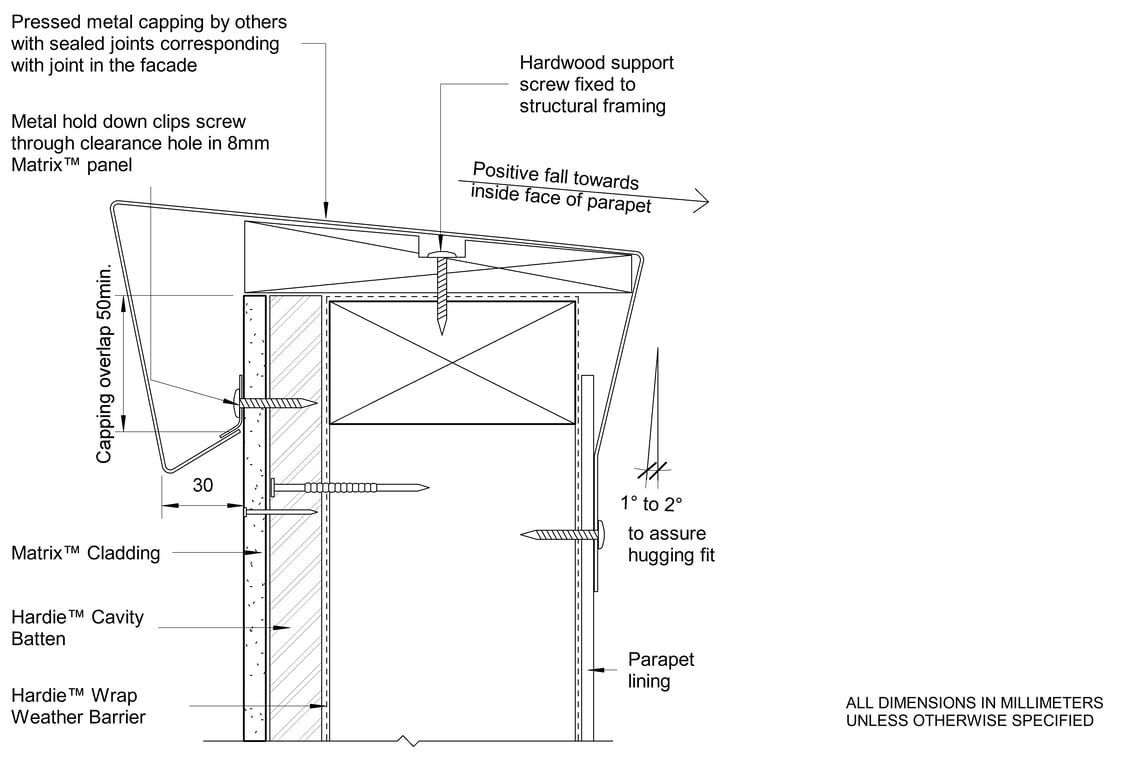 Navigate to MATRIX Timber Parapet Capping Detail