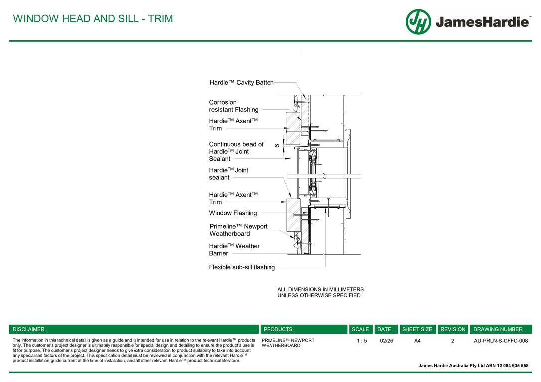 Navigate to AU-PRLN-S-CFFC-008 - WINDOW HEAD AND SILL - TRIM