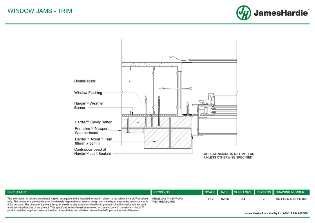 AU-PRLN-S-CFFC-009 - WINDOW JAMB - TRIM