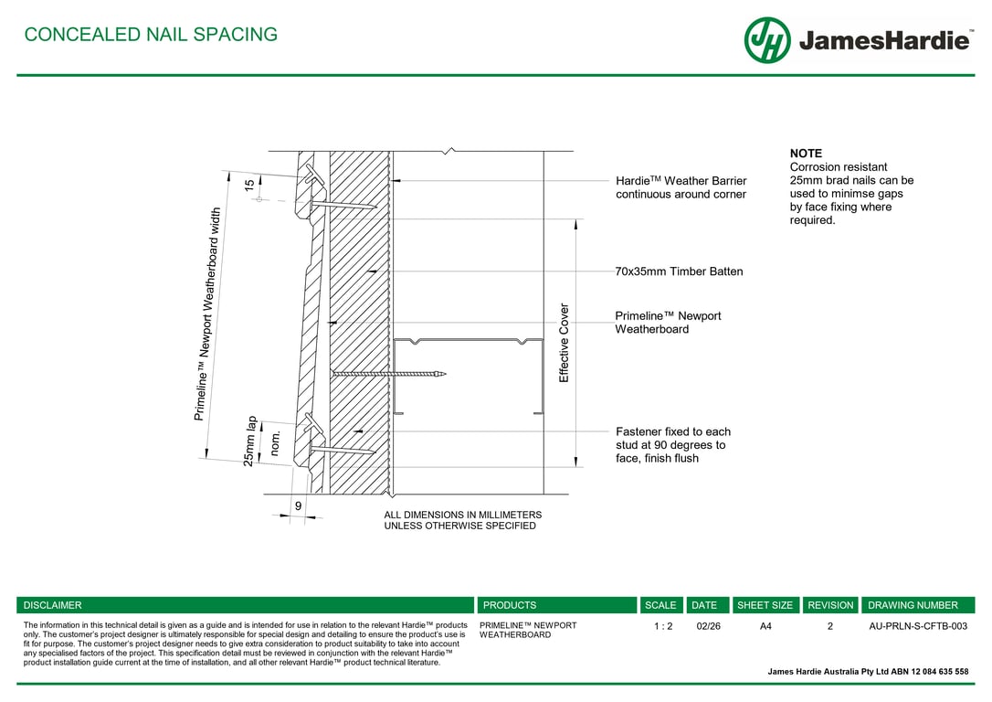 Navigate to AU-PRLN-S-CFTB-003 - CONCEALED NAIL SPACING