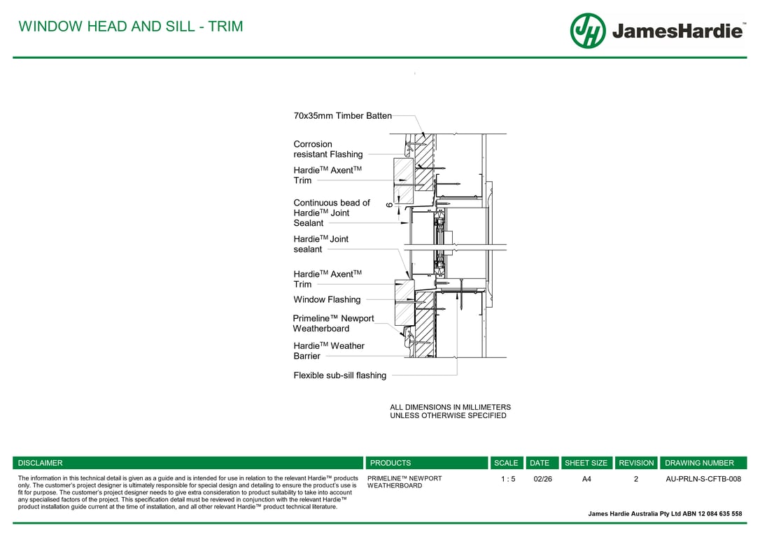 Navigate to AU-PRLN-S-CFTB-008 - WINDOW HEAD AND SILL - TRIM