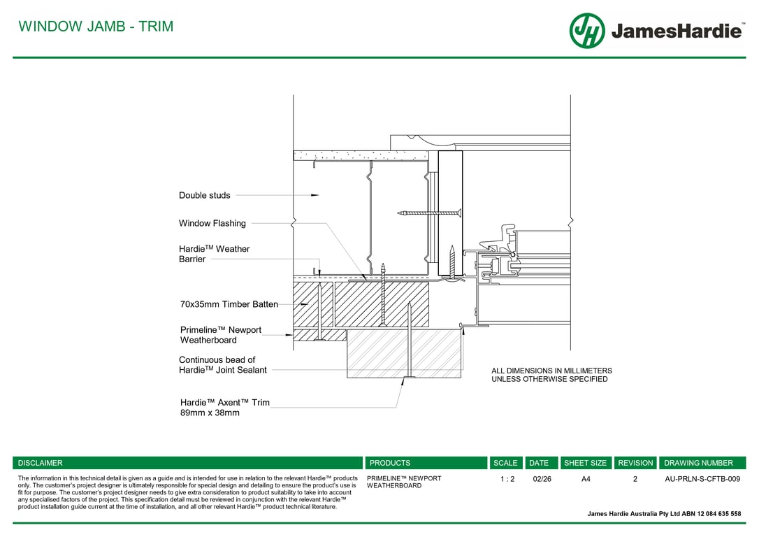 Navigate to AU-PRLN-S-CFTB-009 - WINDOW JAMB - TRIM