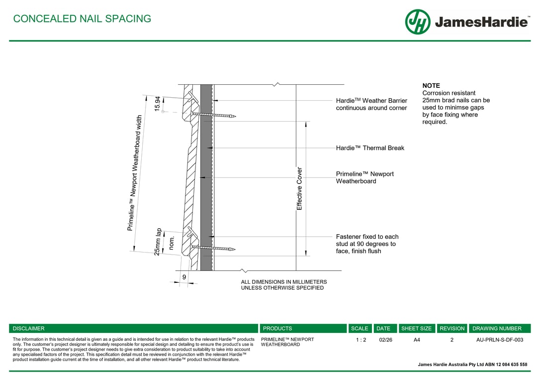 Navigate to AU-PRLN-S-DF-003 - CONCEALED NAIL SPACING