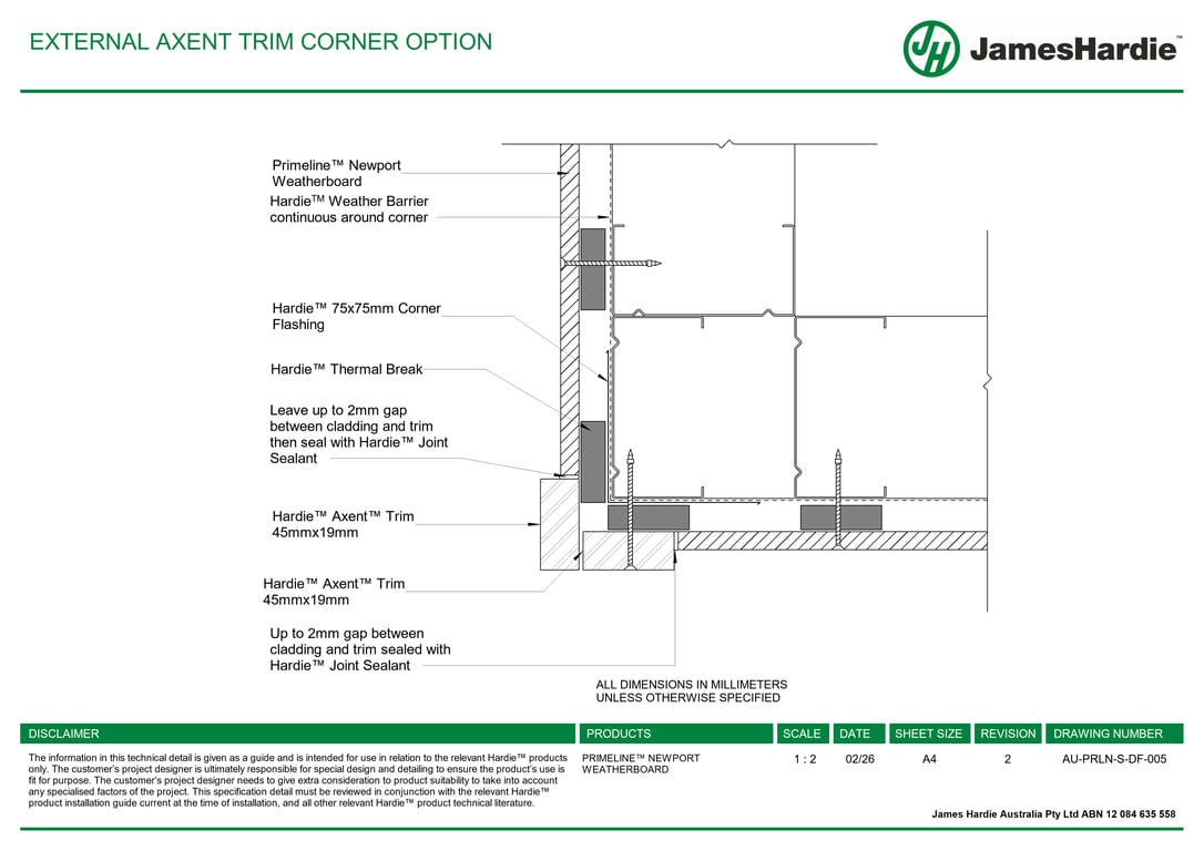 Navigate to AU-PRLN-S-DF-005 - EXTERNAL AXENT TRIM CORNER OPTION