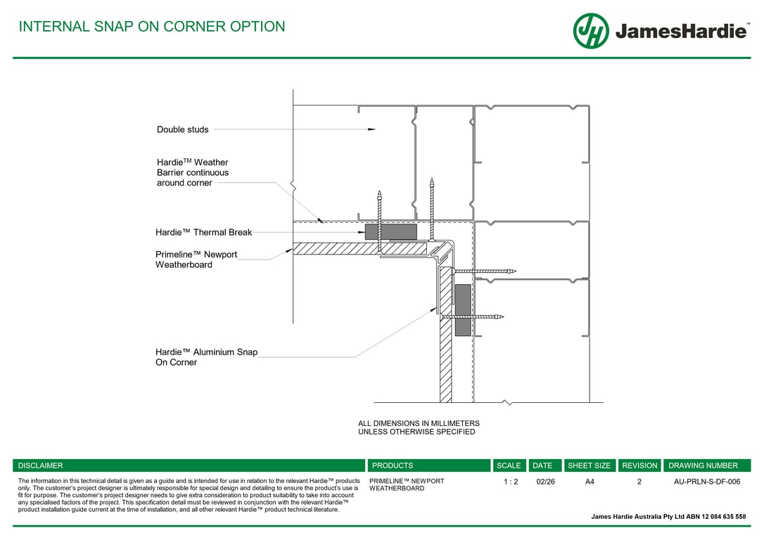 Navigate to AU-PRLN-S-DF-006 - INTERNAL SNAP ON CORNER OPTION