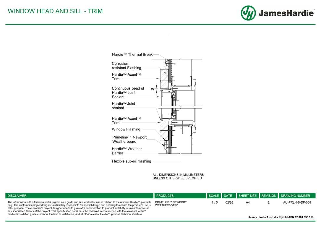 Navigate to AU-PRLN-S-DF-008 - WINDOW HEAD AND SILL - TRIM