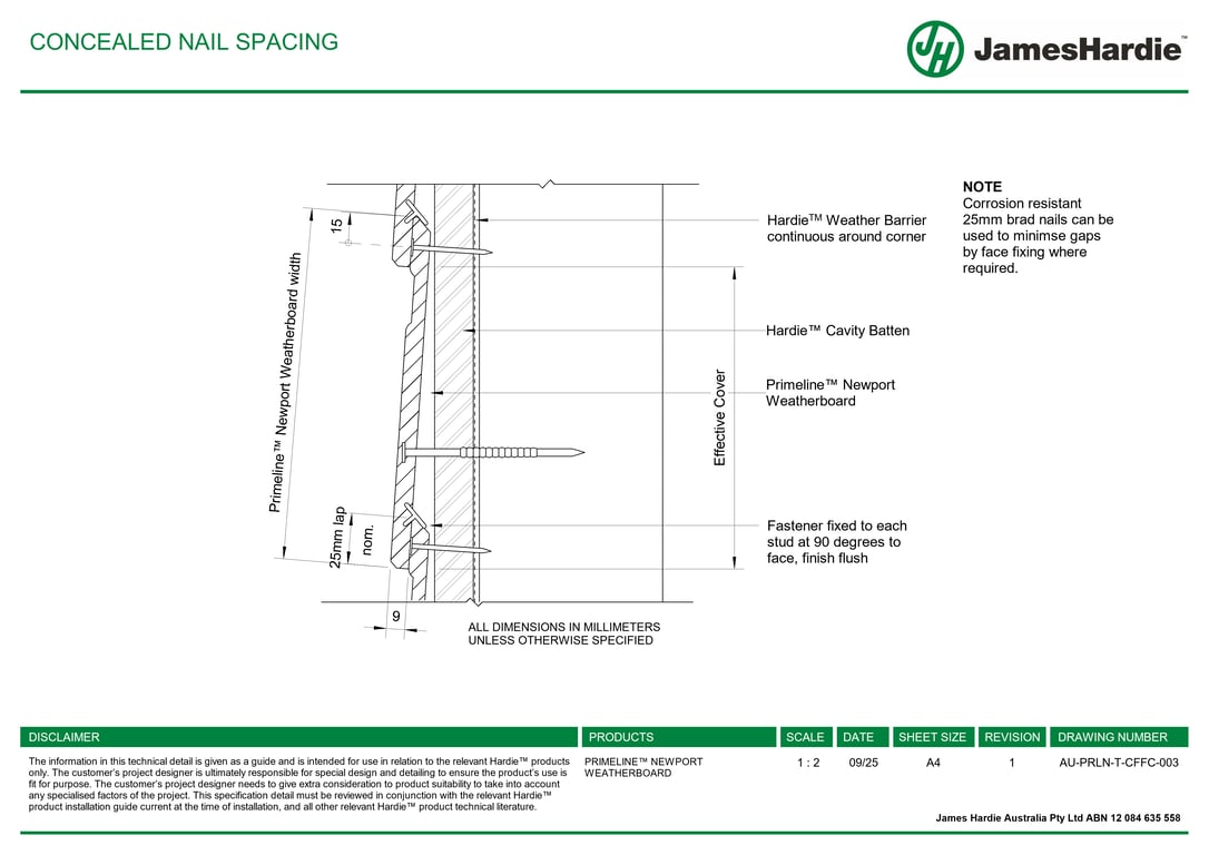 Navigate to AU-PRLN-T-CFFC-003 - CONCEALED NAIL SPACING