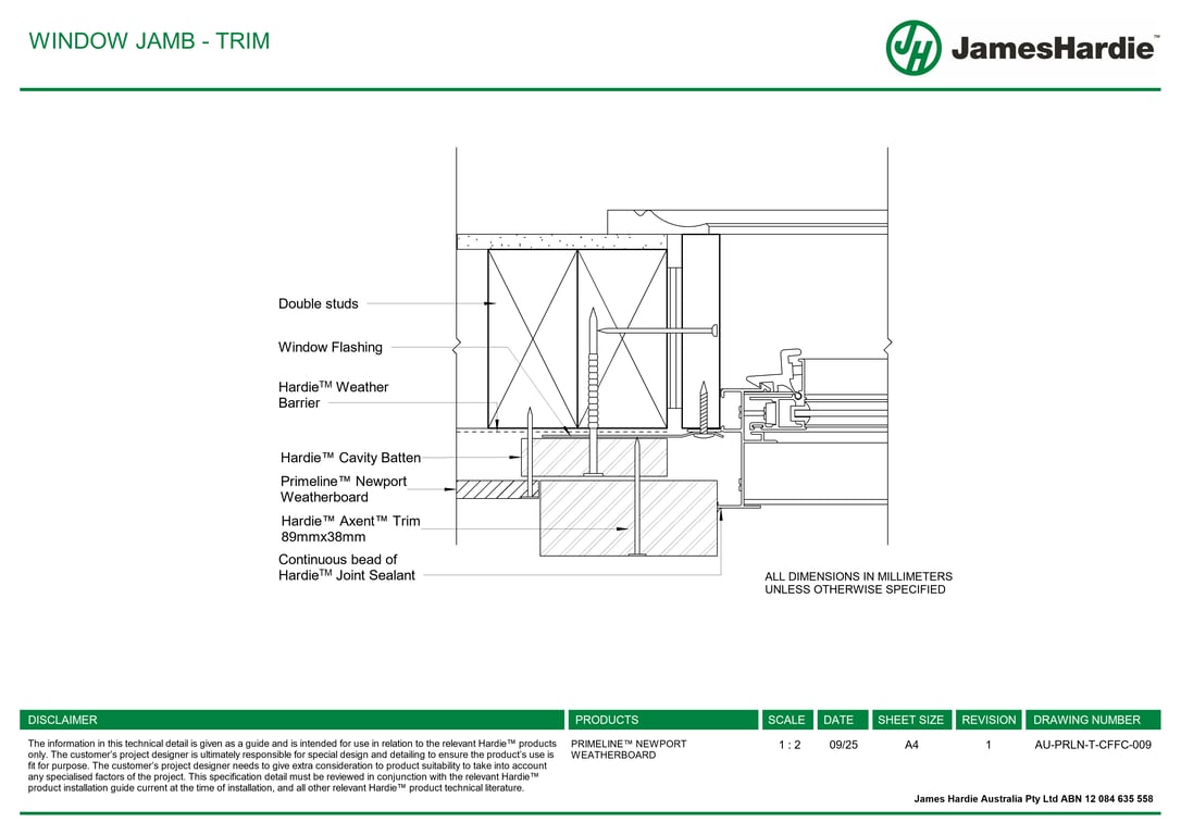 Navigate to AU-PRLN-T-CFFC-009 - WINDOW JAMB - TRIM