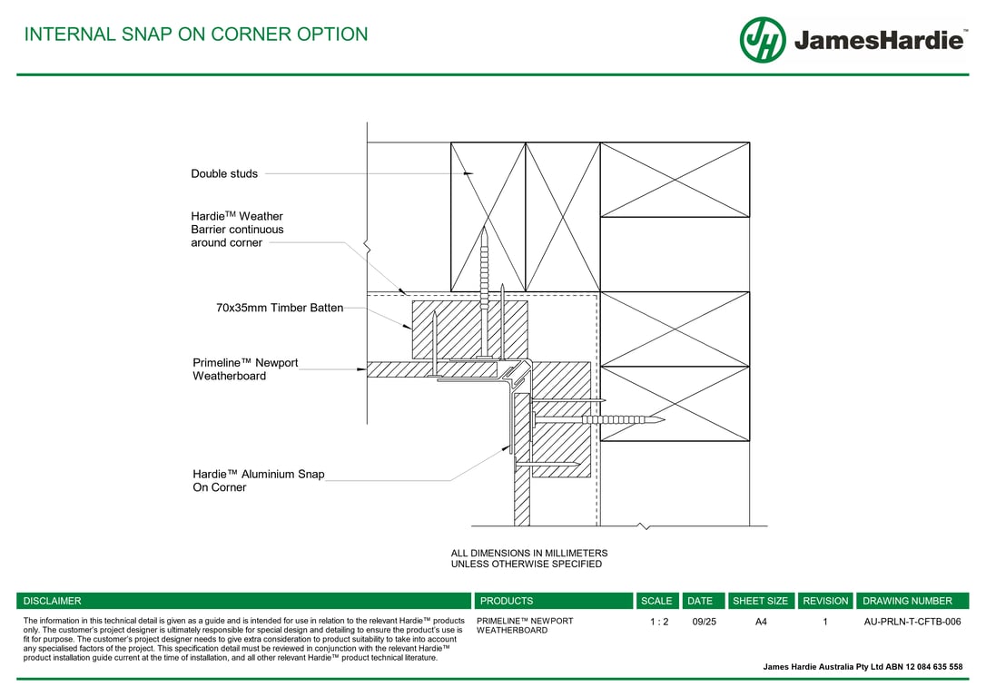 Navigate to AU-PRLN-T-CFTB-006 - INTERNAL SNAP ON CORNER OPTION