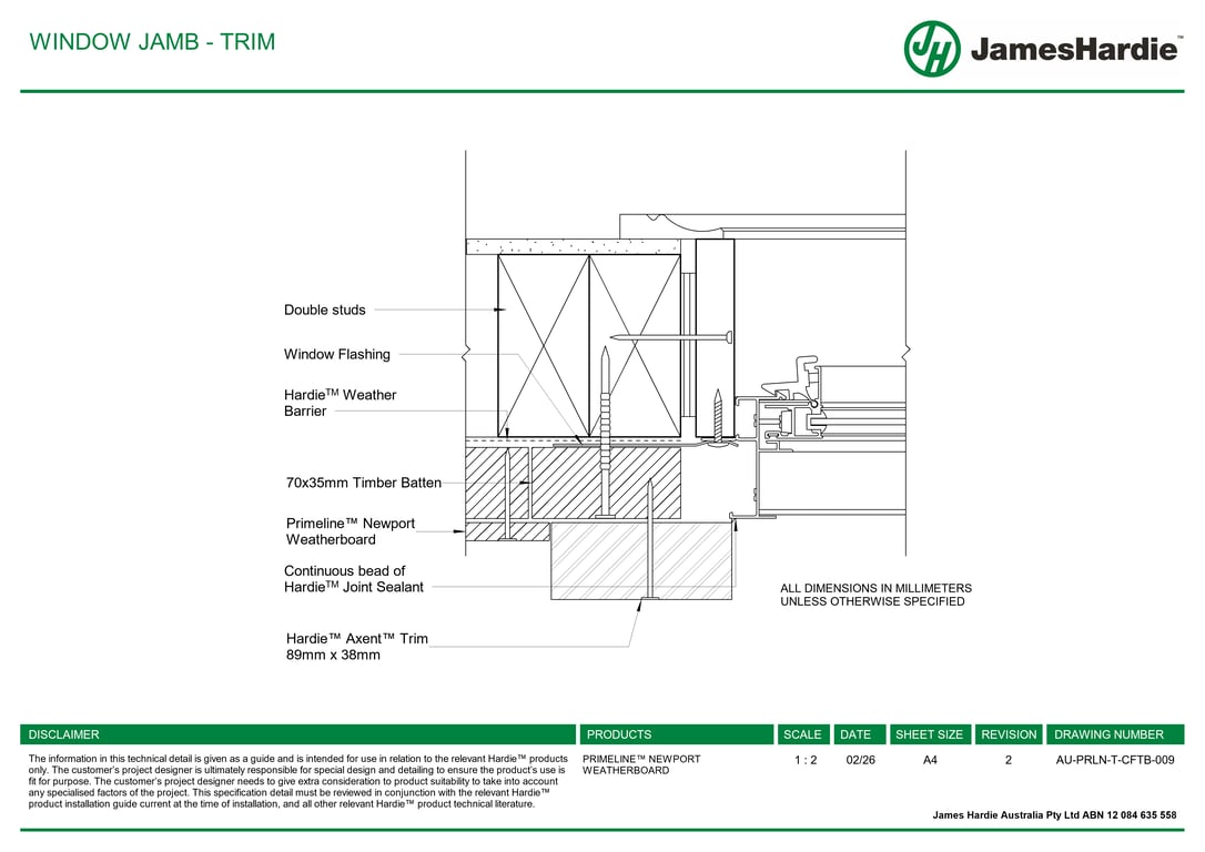 Navigate to AU-PRLN-T-CFTB-009 - WINDOW JAMB - TRIM