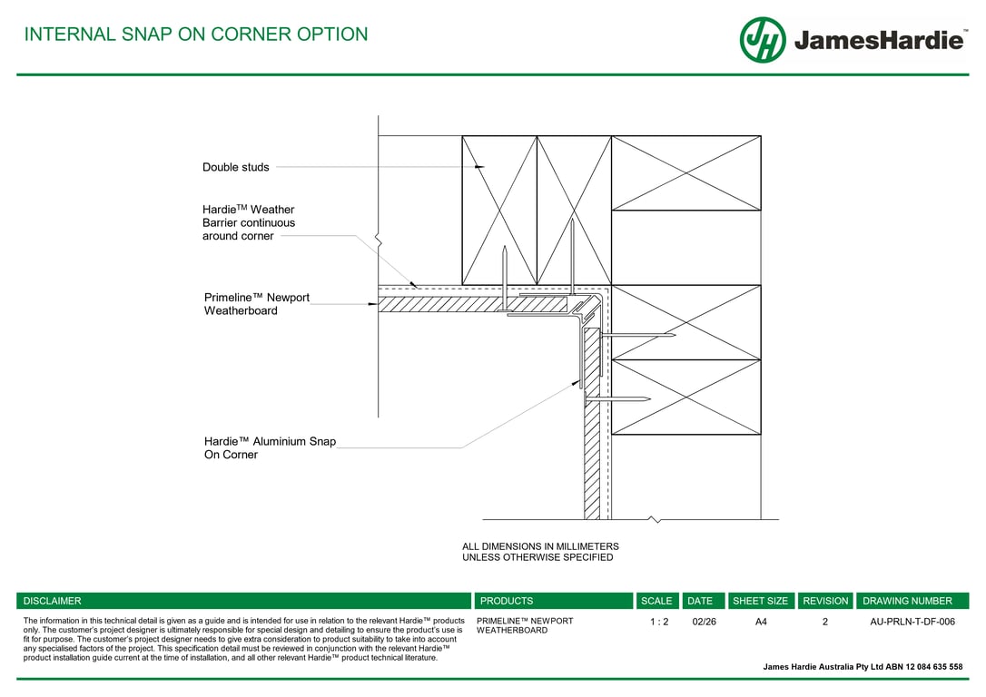 Navigate to AU-PRLN-T-DF-006 - INTERNAL SNAP ON CORNER OPTION