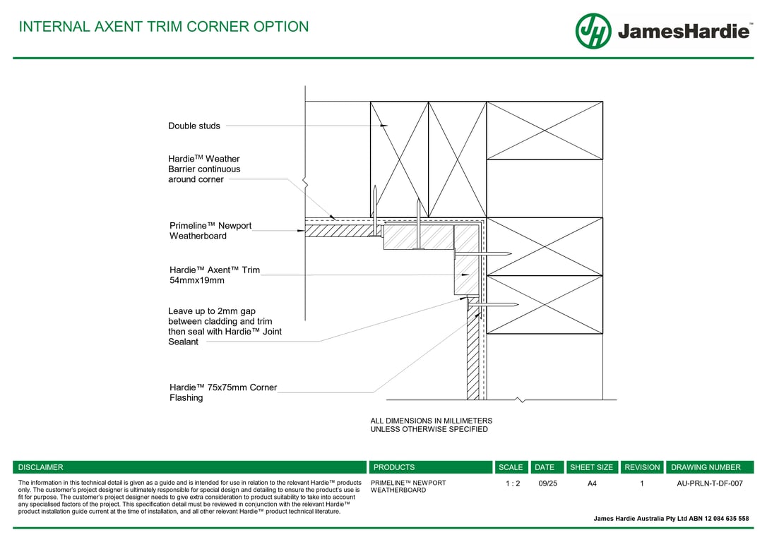 Navigate to AU-PRLN-T-DF-007 - INTERNAL AXENT TRIM CORNER OPTION