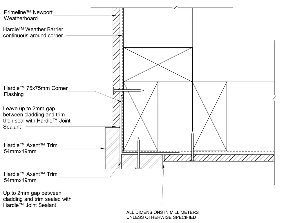 Navigate to PRLN DF External Axent Trim Corner Option