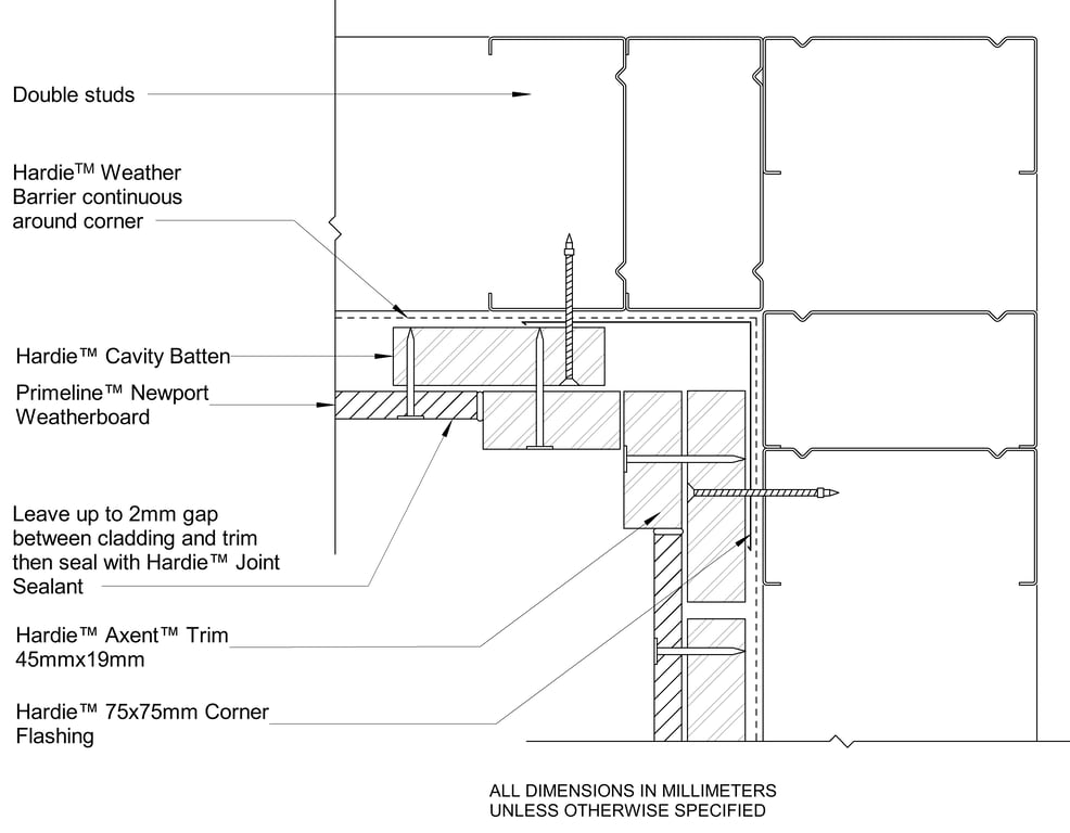 Navigate to PRLN Steel CFFC Internal Axent Trim Corner Option