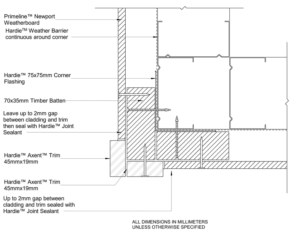 Navigate to PRLN Steel CFTB External Axent Trim Corner Option