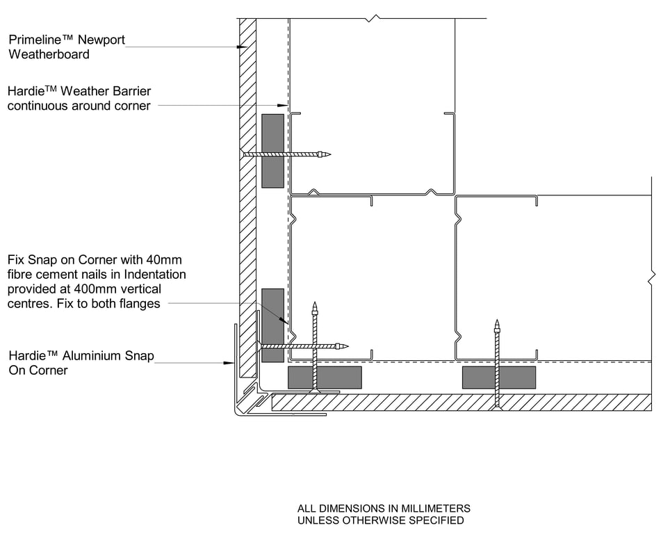 Navigate to PRLN Steel DF External Snap On Corner Option