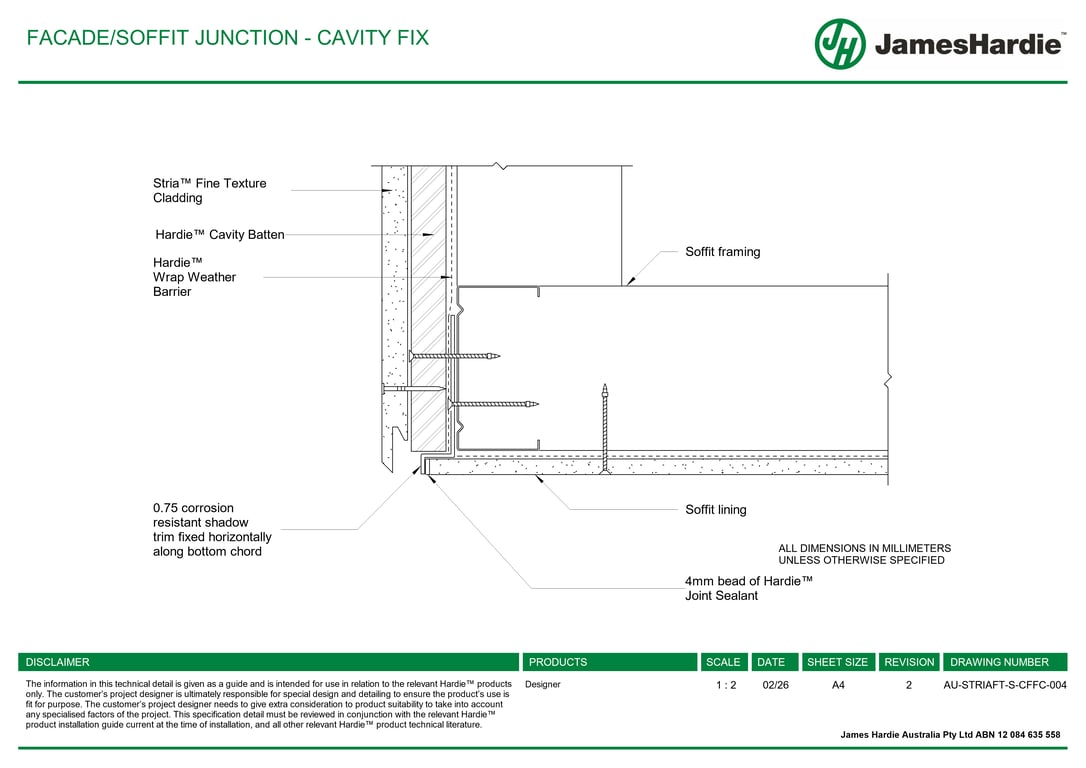 AU-STRIAFT-S-CFFC-004 - FACADE-SOFFIT JUNCTION - CAVITY FIX