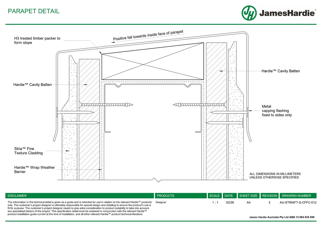 Navigate to AU-STRIAFT-S-CFFC-012 - PARAPET DETAIL