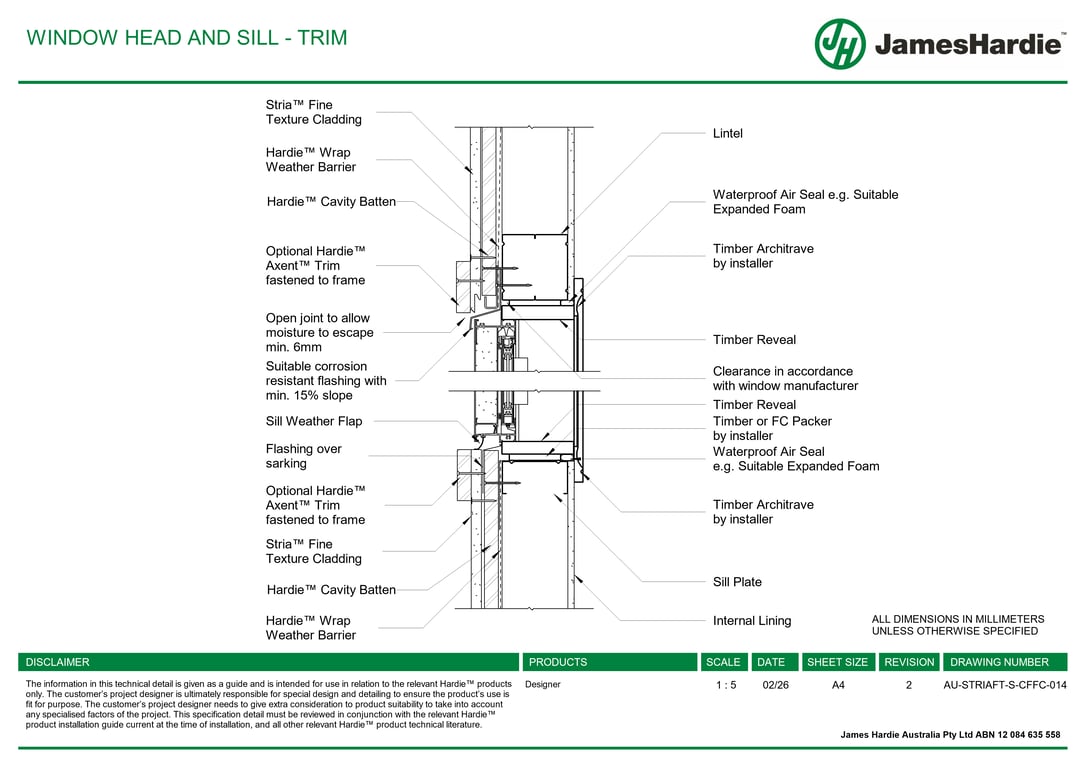 Navigate to AU-STRIAFT-S-CFFC-014 - WINDOW HEAD AND SILL - TRIM