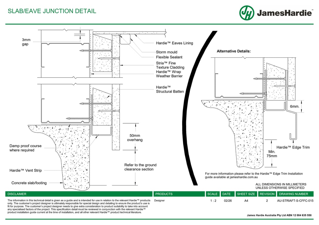 Navigate to AU-STRIAFT-S-CFFC-015 - SLAB-EAVE JUNCTION DETAIL