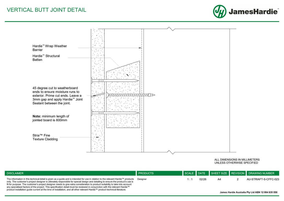 Navigate to AU-STRIAFT-S-CFFC-023 - VERTICAL BUTT JOINT DETAIL