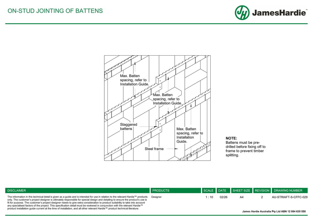 Navigate to AU-STRIAFT-S-CFFC-029 - ON-STUD JOINTING OF BATTENS