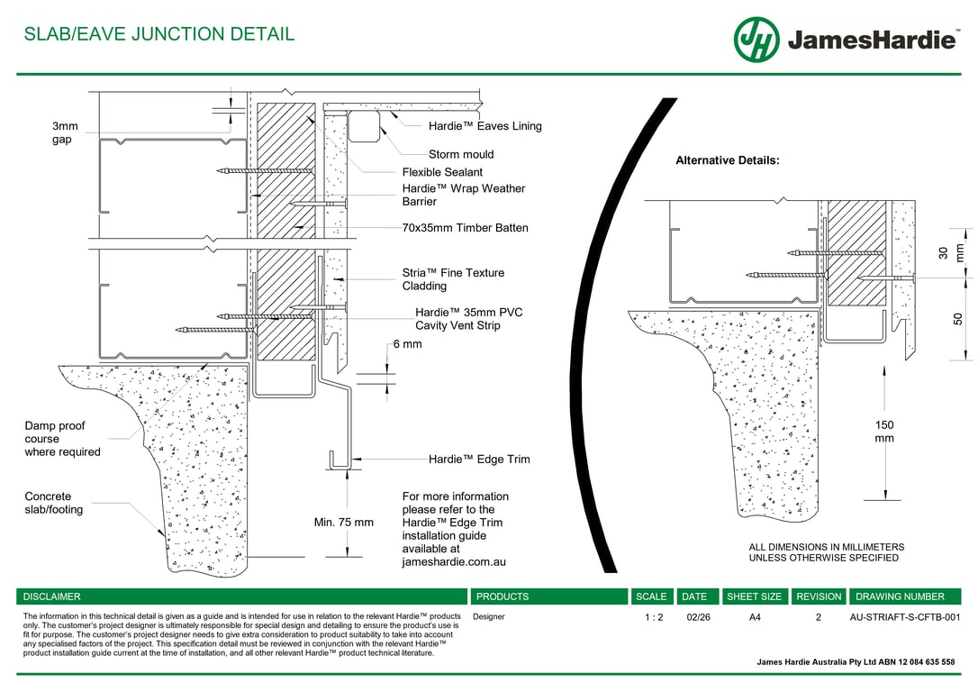 Navigate to AU-STRIAFT-S-CFTB-001 - SLAB-EAVE JUNCTION DETAIL