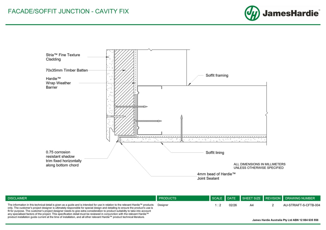 Navigate to AU-STRIAFT-S-CFTB-004 - FACADE-SOFFIT JUNCTION - CAVITY FIX