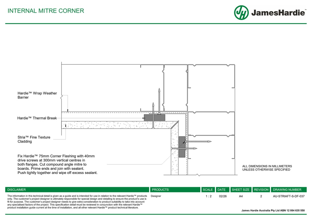 Navigate to AU-STRIAFT-S-DF-037 - INTERNAL MITRE CORNER