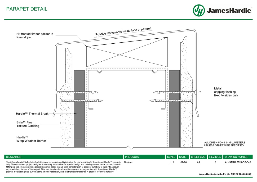 Navigate to AU-STRIAFT-S-DF-040 - PARAPET DETAIL