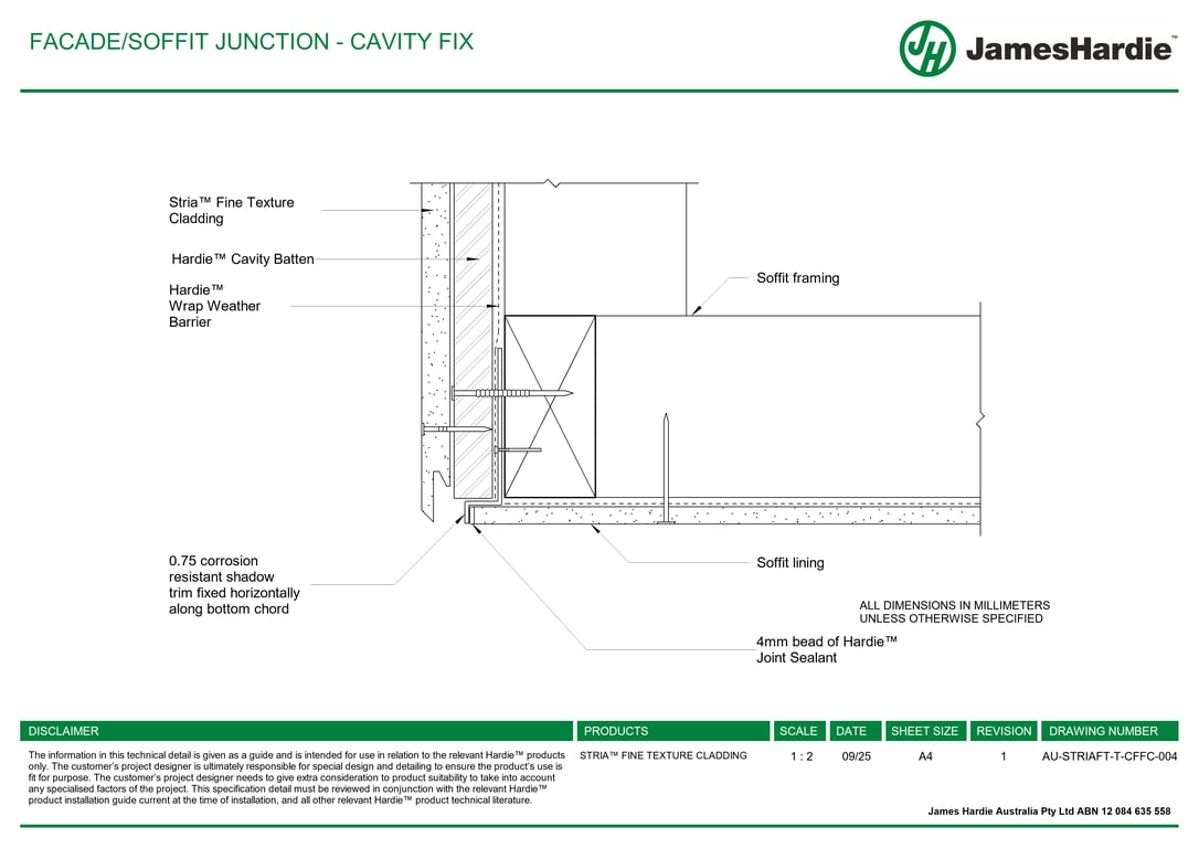 AU-STRIAFT-T-CFFC-004 - FACADE-SOFFIT JUNCTION - CAVITY FIX