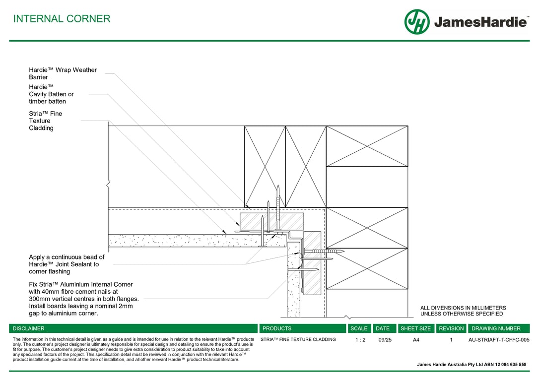 AU-STRIAFT-T-CFFC-005 - INTERNAL CORNER