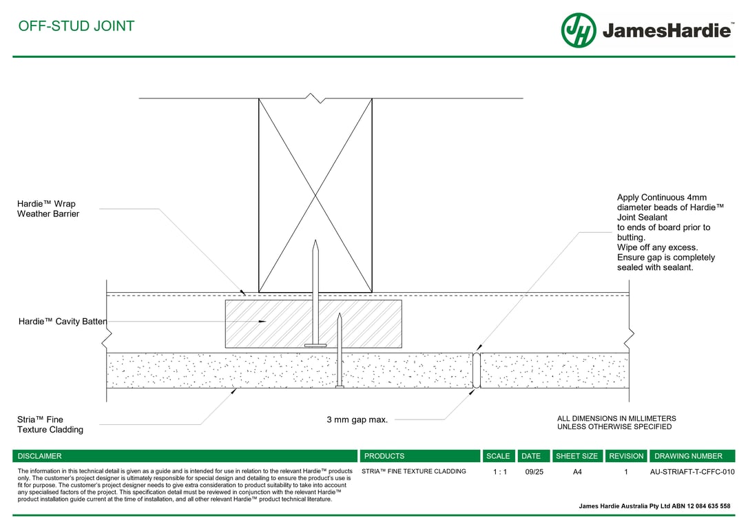 AU-STRIAFT-T-CFFC-010 - OFF-STUD JOINT