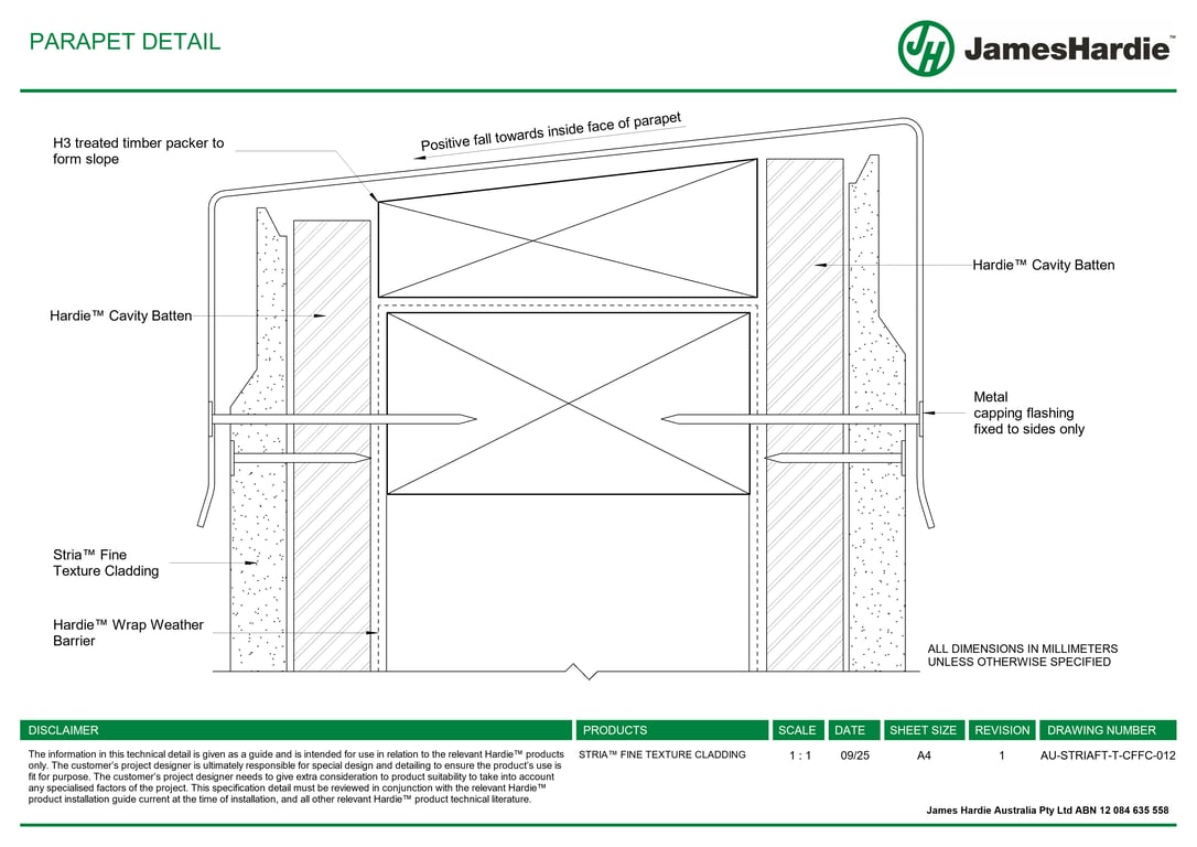 Navigate to AU-STRIAFT-T-CFFC-012 - PARAPET DETAIL
