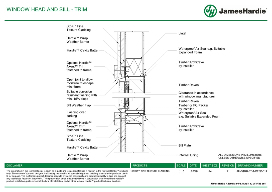 Navigate to AU-STRIAFT-T-CFFC-014 - WINDOW HEAD AND SILL - TRIM