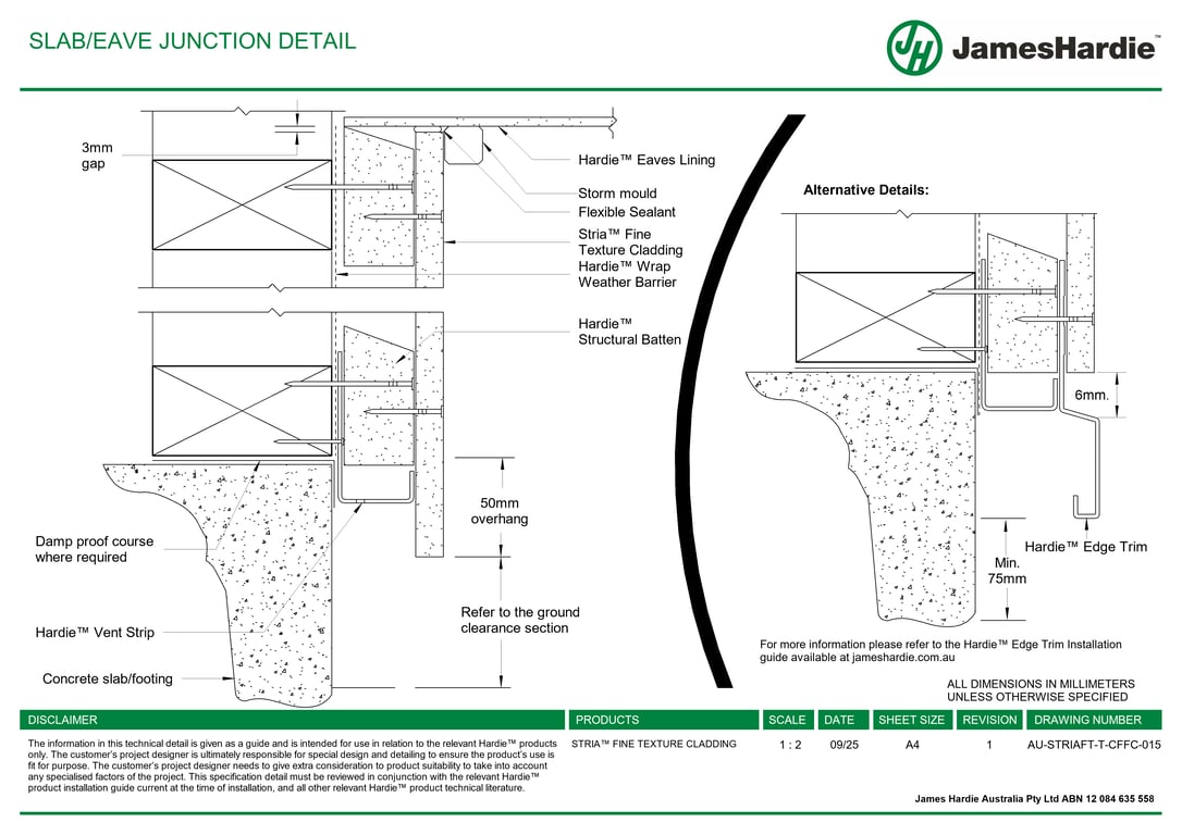 Navigate to AU-STRIAFT-T-CFFC-015 - SLAB-EAVE JUNCTION DETAIL