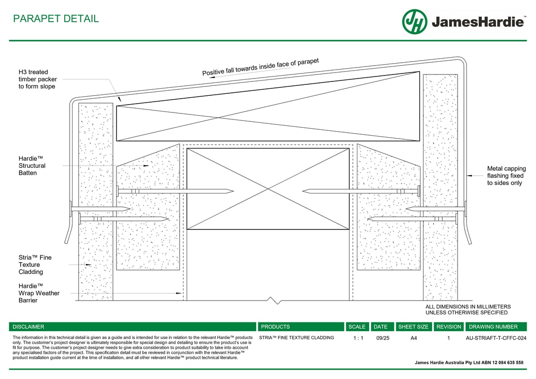 Navigate to AU-STRIAFT-T-CFFC-024 - PARAPET DETAIL