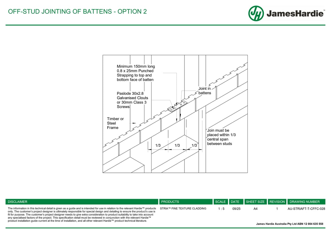 Navigate to AU-STRIAFT-T-CFFC-028 - OFF-STUD JOINTING OF BATTENS - OPTION 2