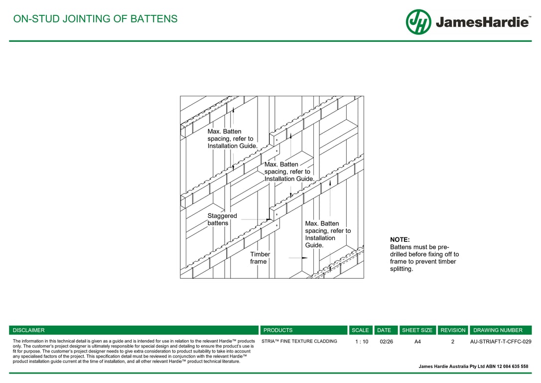 Navigate to AU-STRIAFT-T-CFFC-029 - ON-STUD JOINTING OF BATTENS