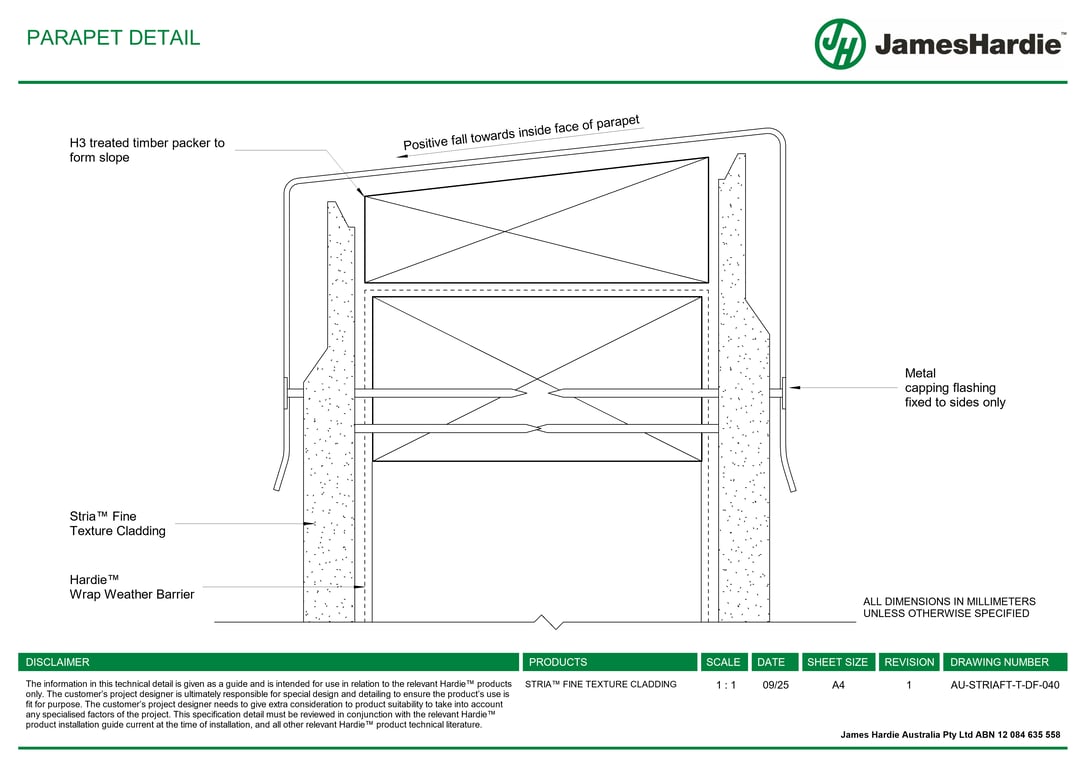 Navigate to AU-STRIAFT-T-DF-040 - PARAPET DETAIL