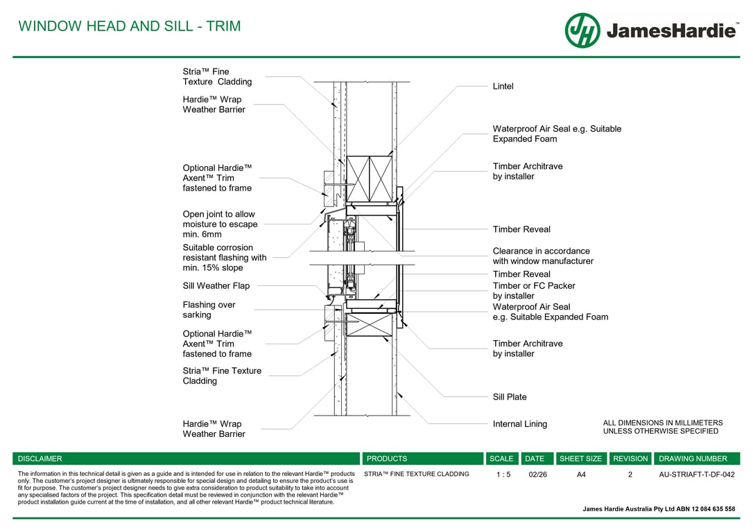 Navigate to AU-STRIAFT-T-DF-042 - WINDOW HEAD AND SILL - TRIM