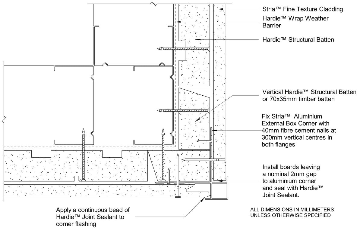 Navigate to STRIA FT Steel CFFC External Box Corner With Castellated Batten